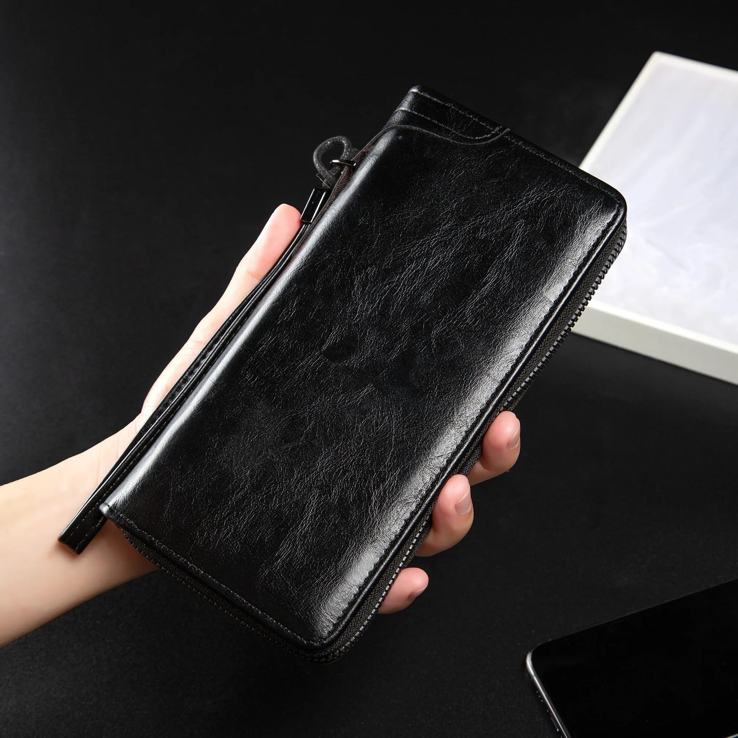 NONECN Men's PU Leather RFID Blocking Wallet Card Holder
