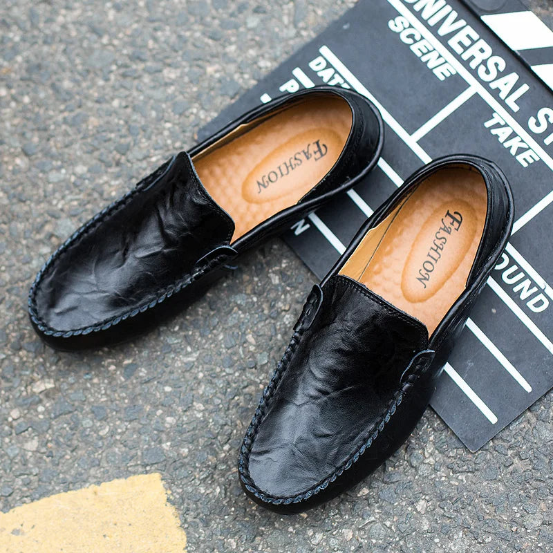 Mens Leather Casual Loafers Shoes Genuine Suede Dress Moccasins