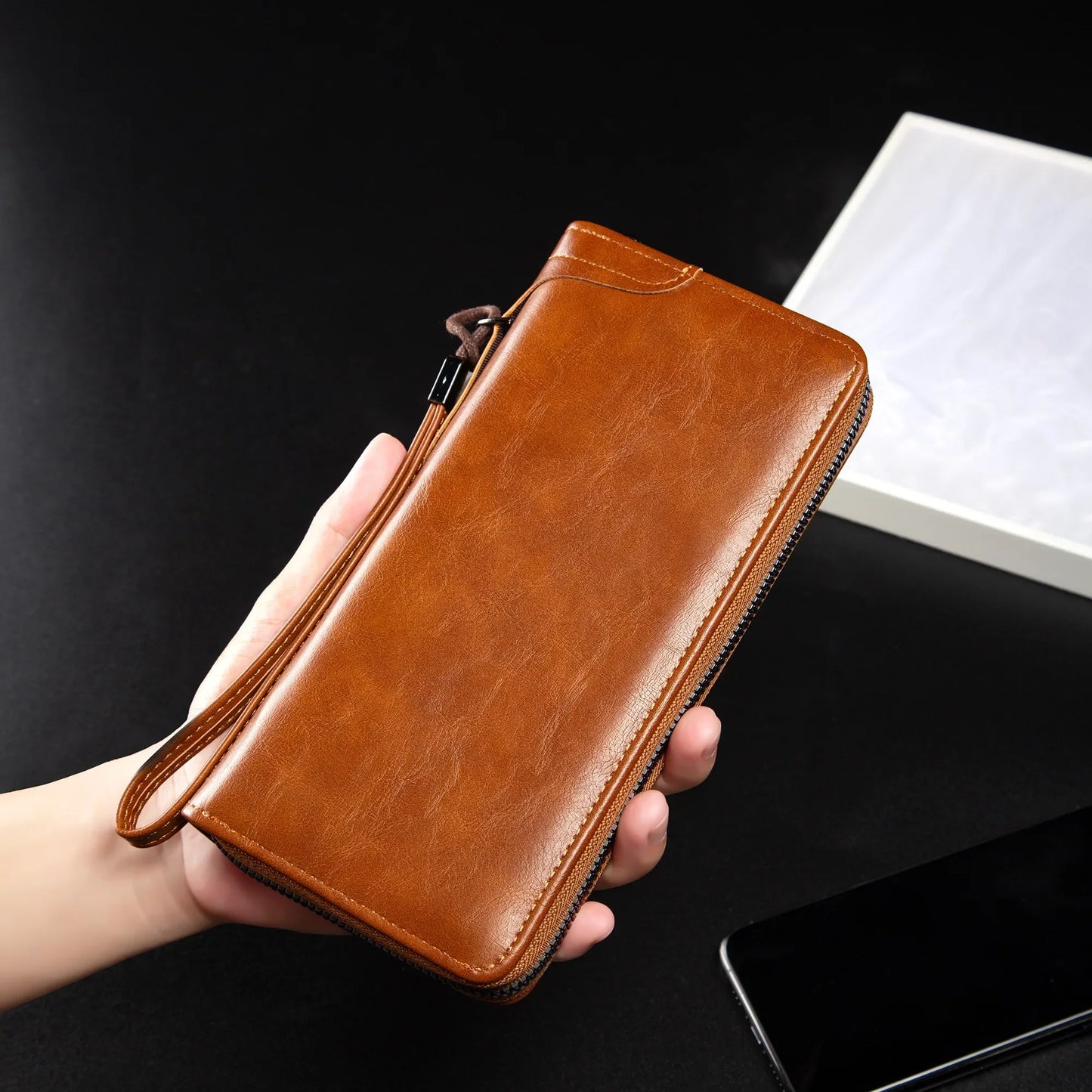 NONECN Men's PU Leather RFID Blocking Wallet Card Holder
