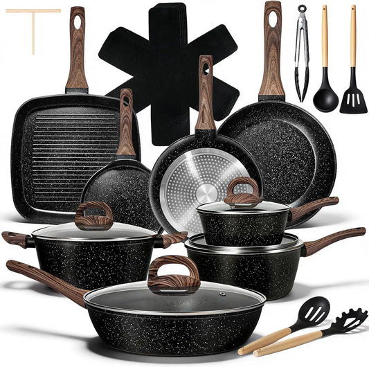 Nonstick Ceramic Cookware Set Induction Compatible PFAS Free
