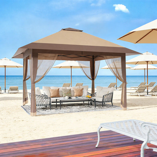 HiMISS Outdoor Folding Gazebo With Four Sided Mosquito Netting And Canopy