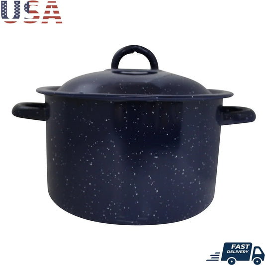 Enamel Stock Pot Heavy Duty Soups Stews Pasta Family Meals