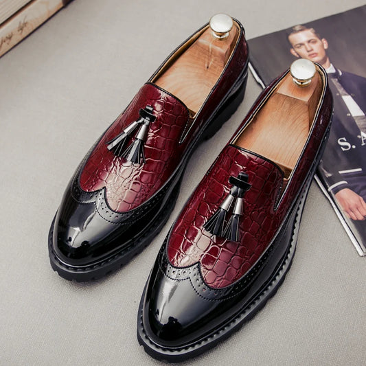 Louis Kadhr Mens Loafers Breathable Slip On Formal Shoes