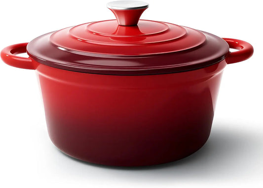 Enameled Cast Iron Dutch Oven With Lid For Braising