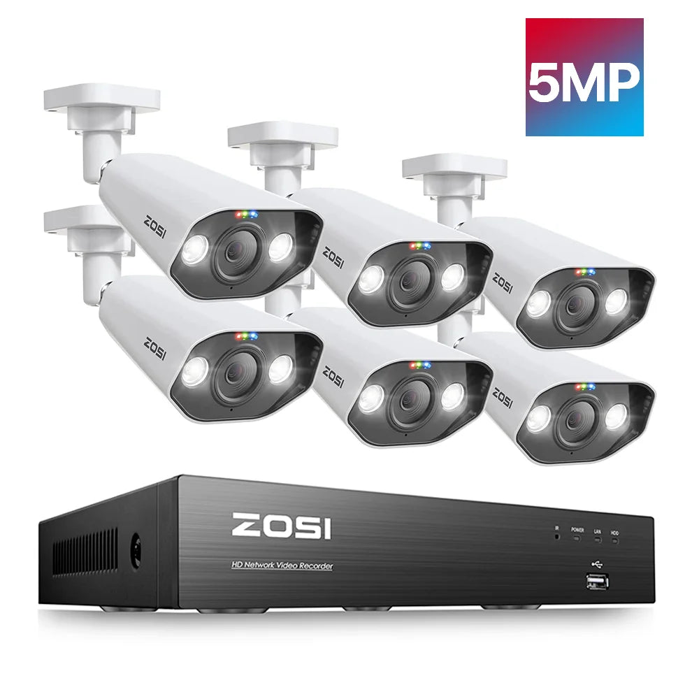 ZOSI 8MP CCTV System 8 Channel NVR Kit With Spotlight
