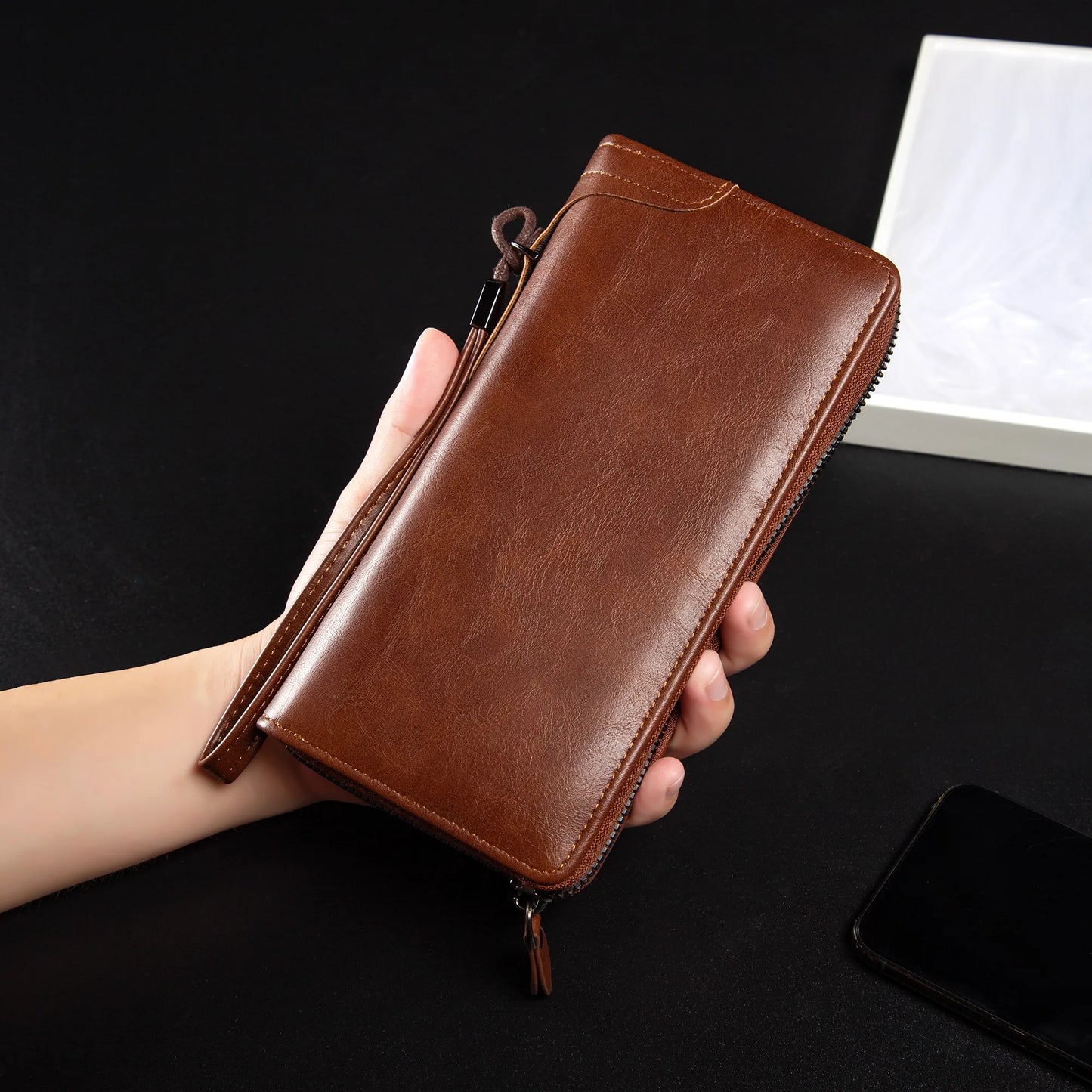 NONECN Men's PU Leather RFID Blocking Wallet Card Holder