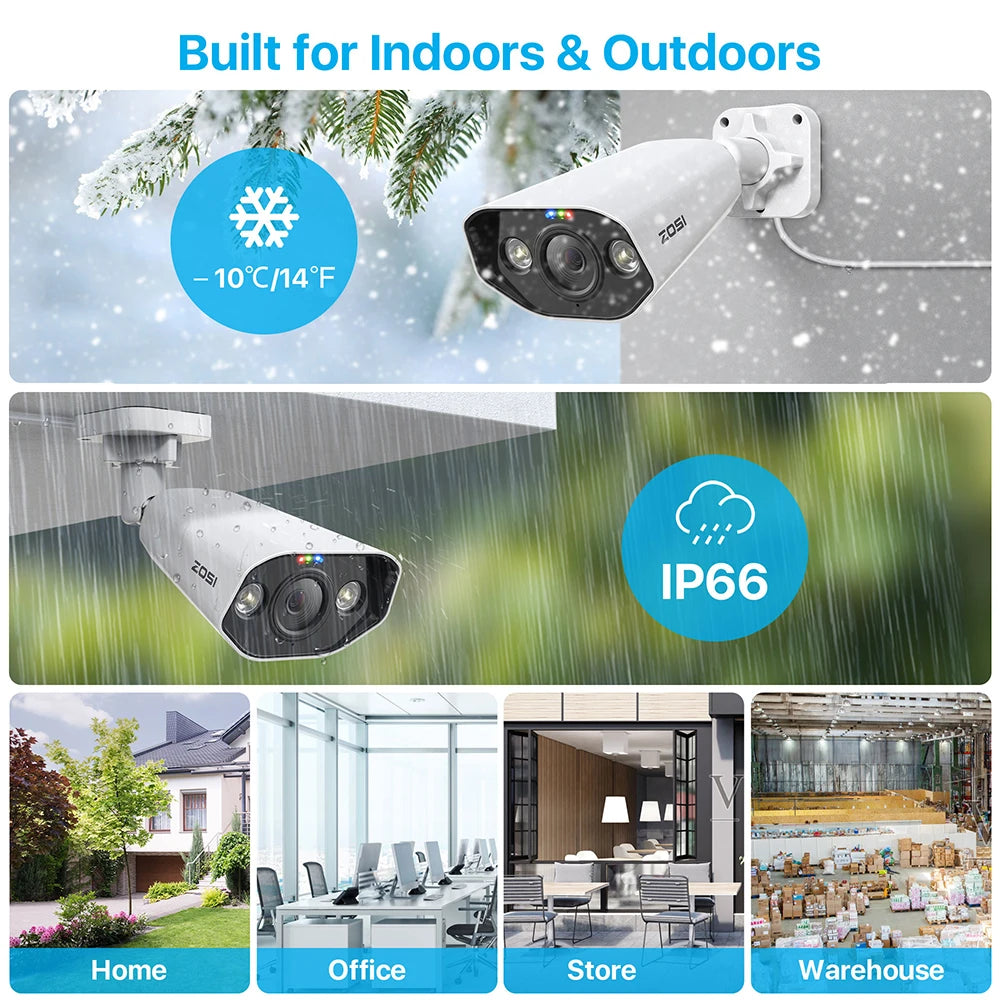 ZOSI 8CH POE CCTV Surveillance Kit With 4K Outdoor Cameras