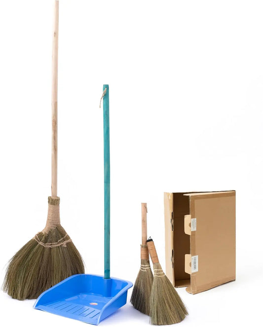 XMSJ Broom And Dustpan Set For Home And Office Cleaning