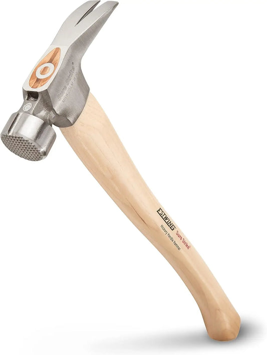 NONEDIY Framing Hammer With Milled Face And Hickory Handle