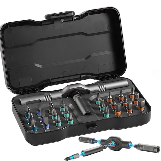 VMAN 24in1 Multifunction Ratchet Screwdriver Set With Magnetic Bits