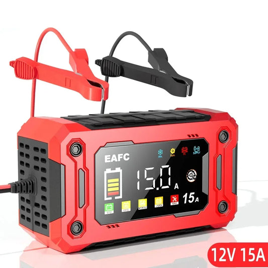 EAFC 12V 15A Car Smart Pulse Repair Charger Lead-Acid Batteries