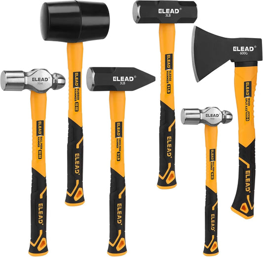 NONEDIY Hammer Set With Rubber Mallet And Ball Peen Hammers