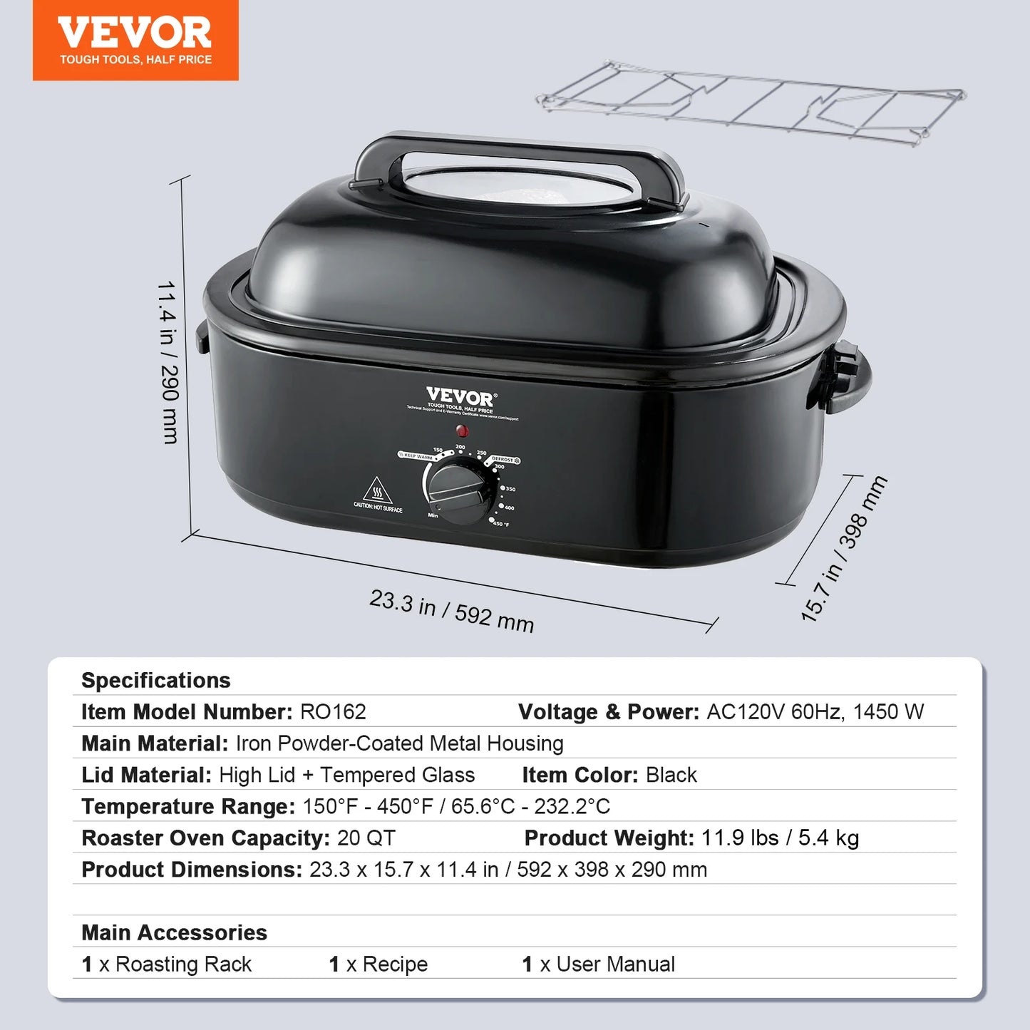 SucceBuy Electric Roaster Oven With Self Basting Lid 1450W