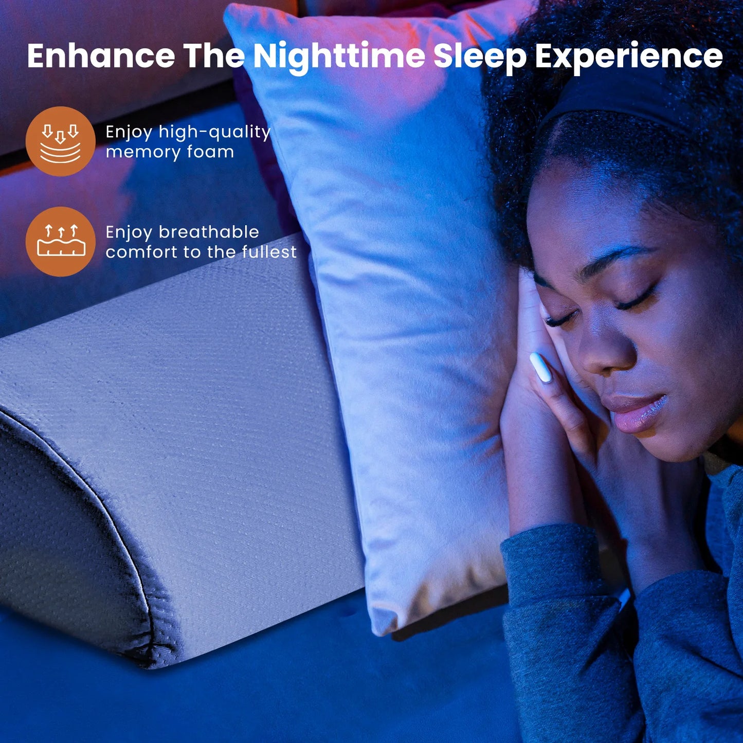 JHK Ventilated Memory Foam Neck Pillow for Ergonomic Support