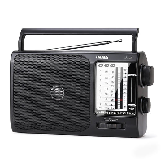 PRUNUS NOAA Weather AM FM Portable Radio Battery Powered Speaker