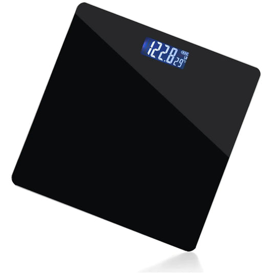 Digital Bathroom Scale With Backlit Display And Slim Glass Design