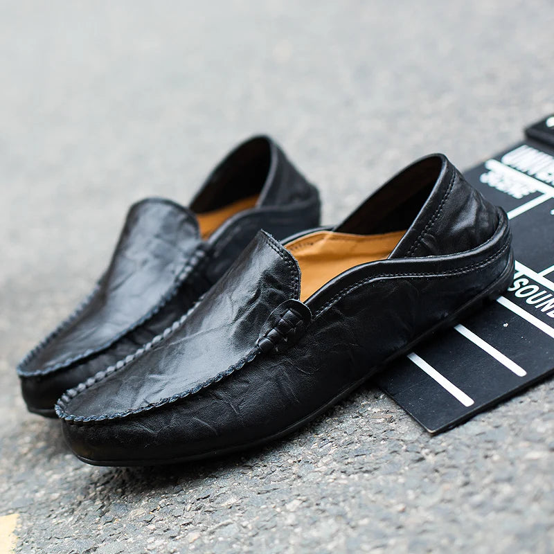 Mens Leather Casual Loafers Shoes Genuine Suede Dress Moccasins