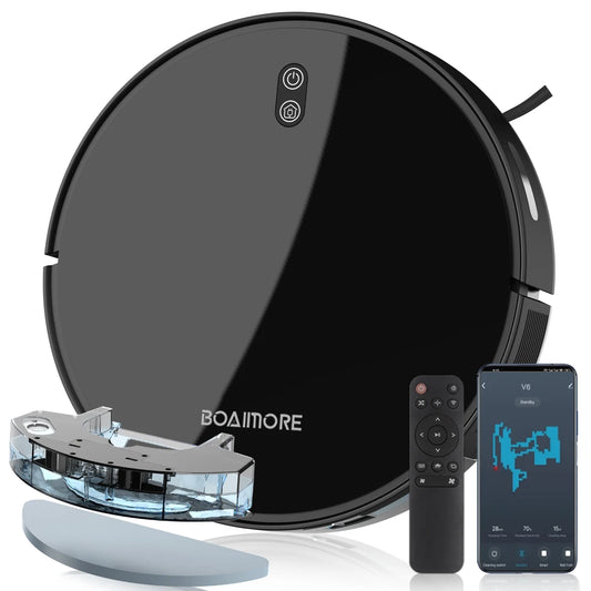 BOAIMORE Robot Vacuum Cleaner Mop Combo With 6000Pa Suction