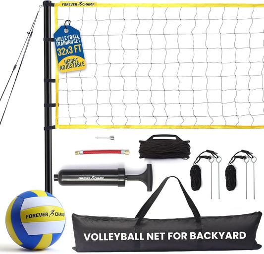 Portable Volleyball Net Set With Ball And Pump Carrying Bag