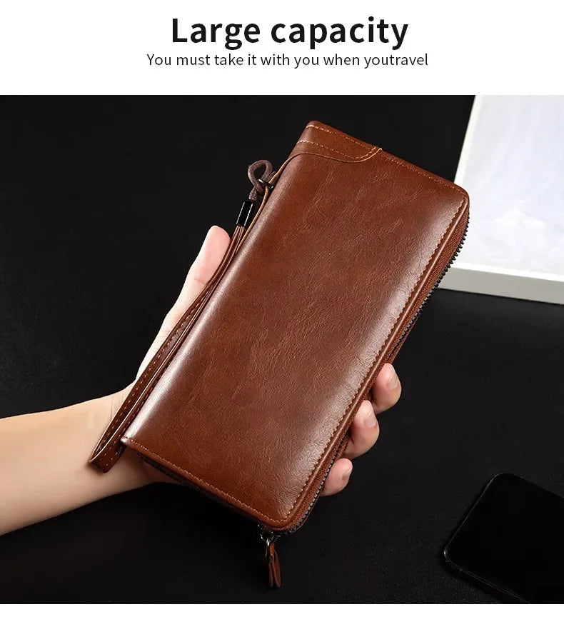 NONECN Men's PU Leather RFID Blocking Wallet Card Holder