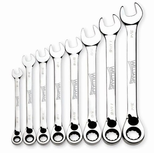 NONEDIY 8 Piece Ratcheting Wrench Set With 12 Point Combo Heads