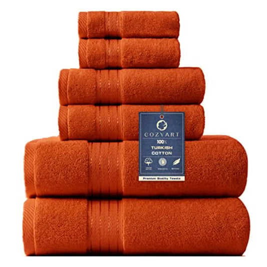 Premium Turkish Cotton Bath Towel Set 650 GSM Six Piece