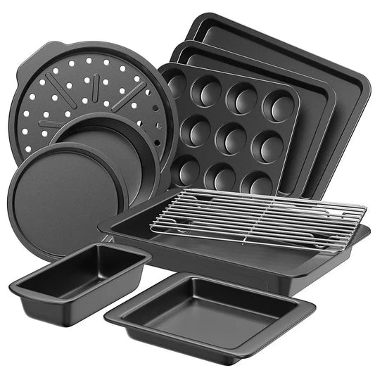 Bakeware Sets Nonstick Baking Pans With Rack For Kitchen