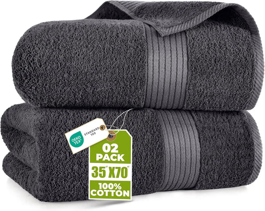 Bath Sheets 2 Pack 100 Percent Cotton Quick Dry Towels