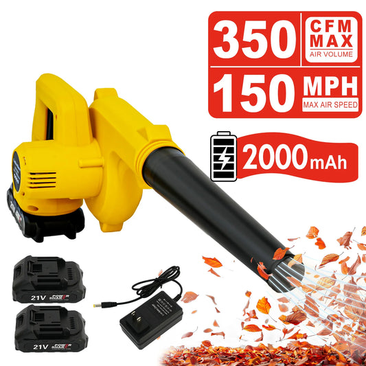 2-in-1 Portable Cordless Leaf Blower 21V 15000RPM For Lawn Care